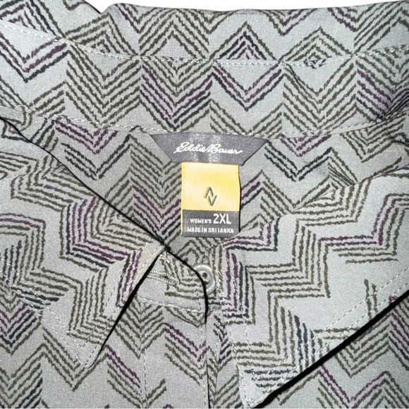 EDDIE BAUER Departure Sleeveless Shirt Dress - XXL Green (Sprig) Arrow Pattern - Picture 8 of 12